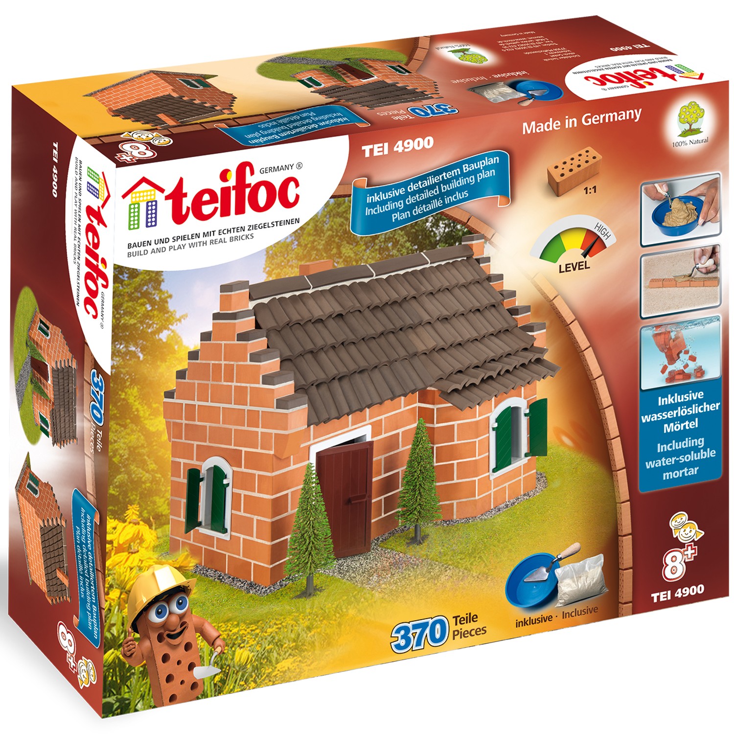 Teifoc House Tile Roof Brick Construction Set, 207 Building Blocks
