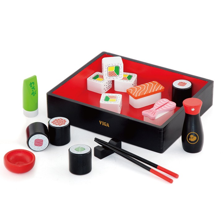 wooden sushi toy set